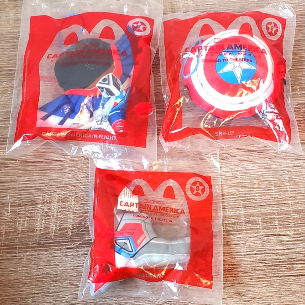 Captain America Marvel McDonald's Toys Set Of 3
